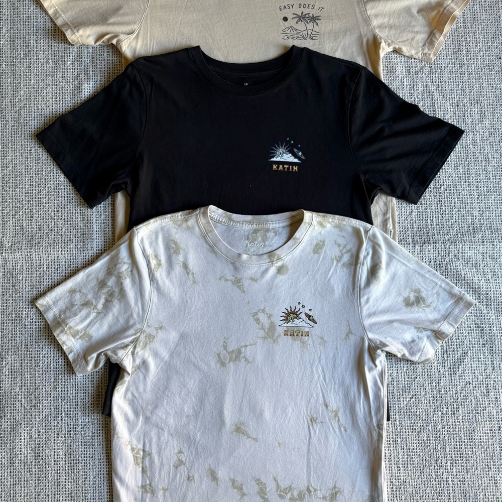 Katin Boys L (14-16) Cream, Black and Tie Dye Graphic T-Shirts Trio